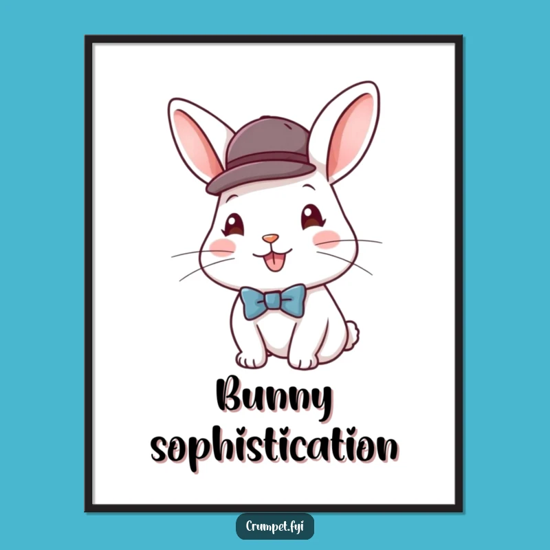 Funny Rabbit Gentleman Digital Art, Instant Dapper Charm for Walls