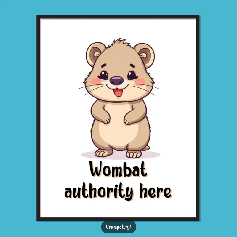 Funny Wombat Digital Print: Confident Art for Your Walls, Perfect Humorous Gift