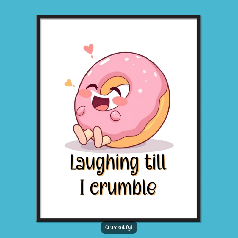 Funny Giggling Donut Digital Art: Hilarious Pastry Character for Instant Joy