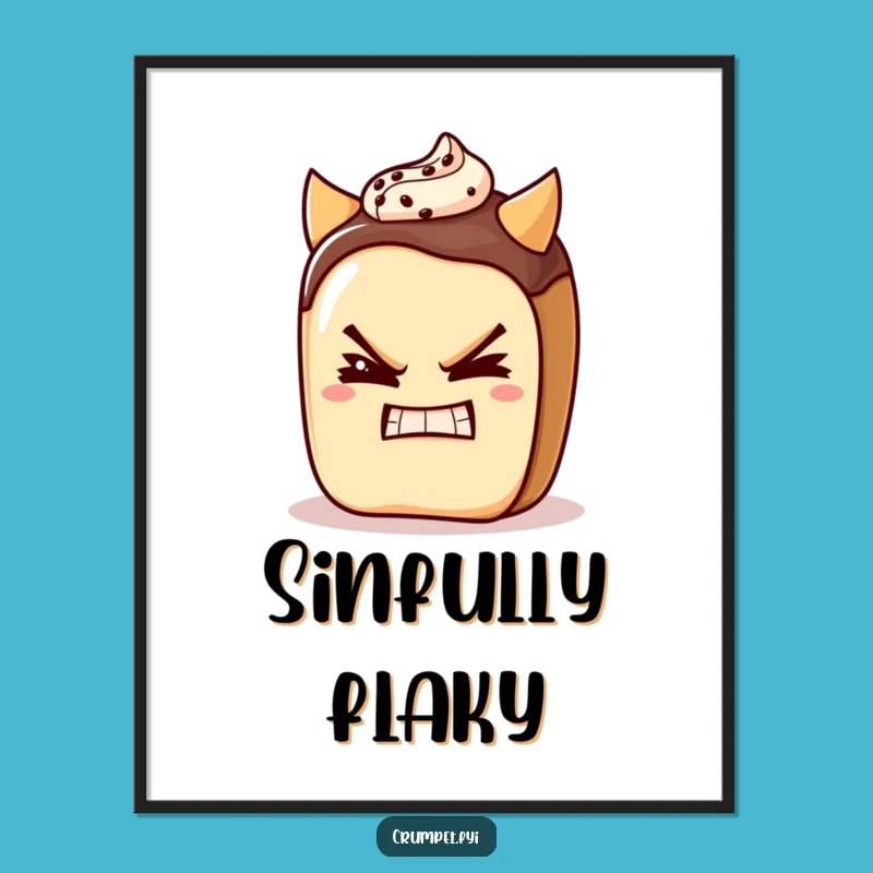 Funny Pain Au Chocolat Digital Art: Devilish Pastry for Instant Charm