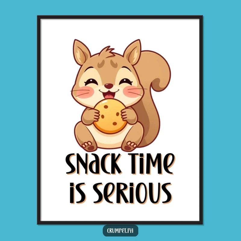 Funny Squirrel Digital Art Print - Delighted Biscuit Artwork for Walls