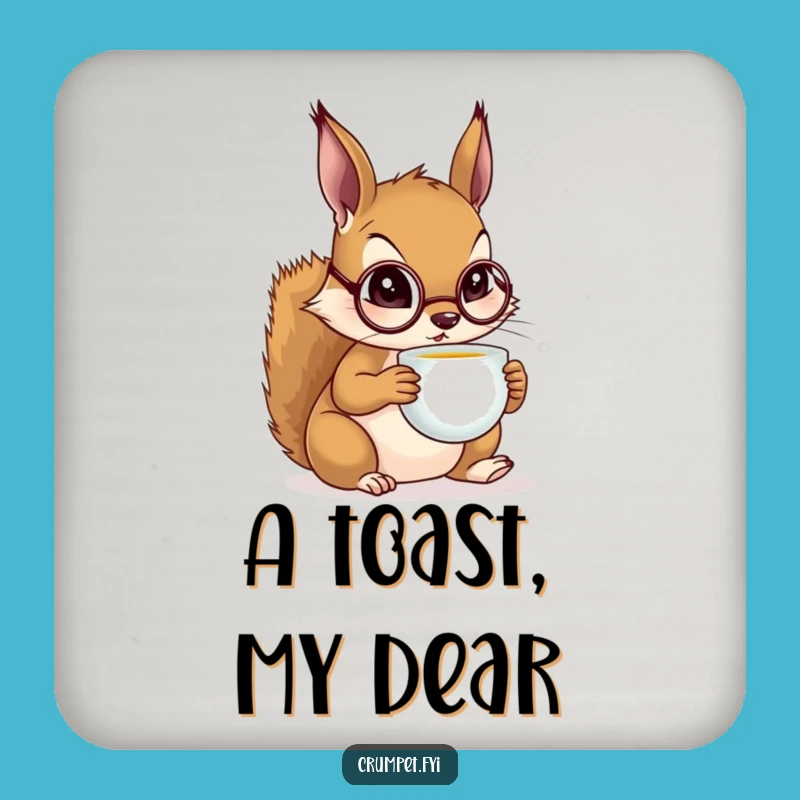 Funny Squirrel Monocle Coasters: Sophisticated Sipping Art, Set of Funny Gifts