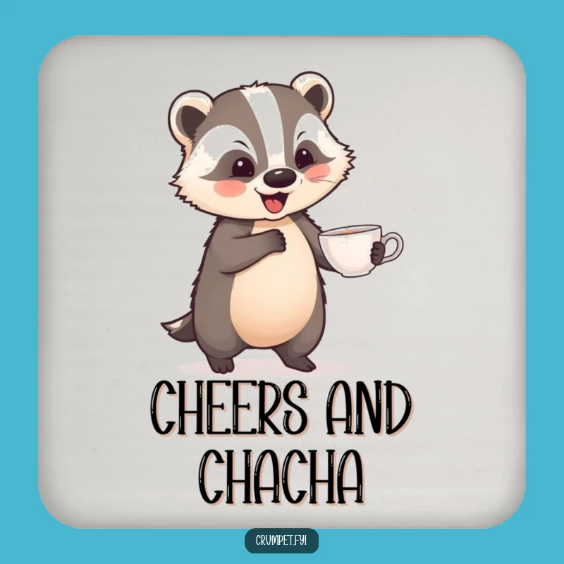 Funny Playful Badger Dance Coaster: Protect Surfaces with Whimsical Humor, Ideal Gift