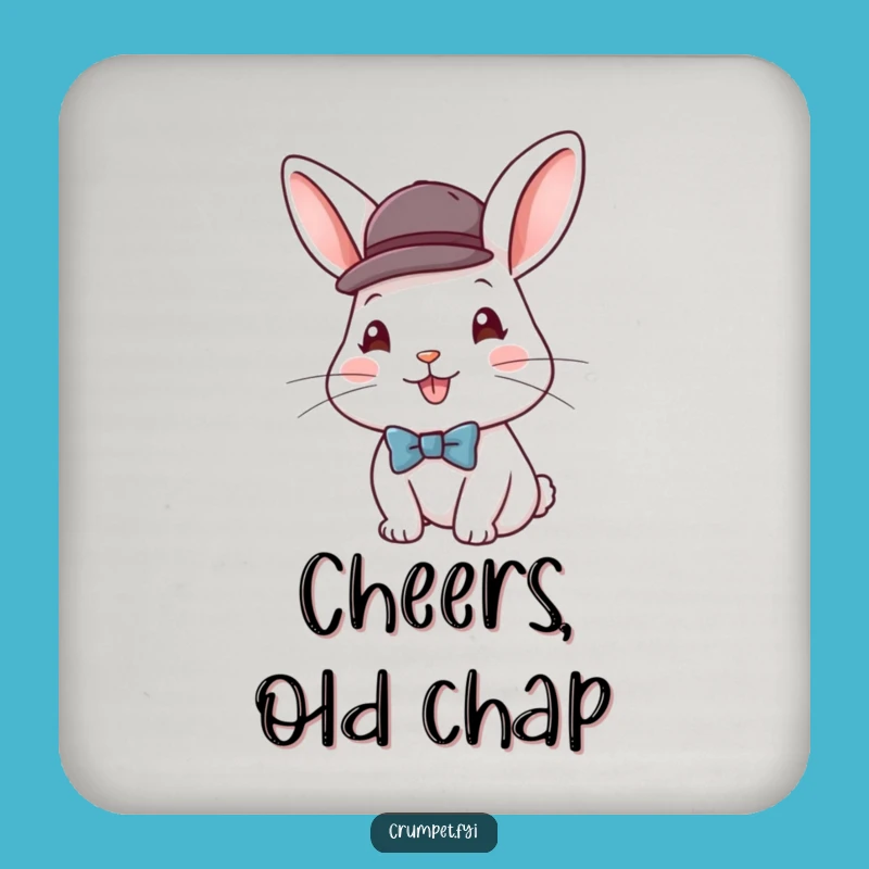 Funny Rabbit Gentleman Coaster Set, Protect Surfaces with Dapper Charm
