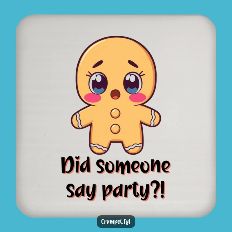 Funny Gingerbread Man Coaster: Protect Drinks with Shocked Pastry