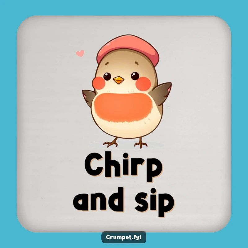 Funny Chubby Robin Beret Singer Coaster: Protect Surfaces with Musical Style