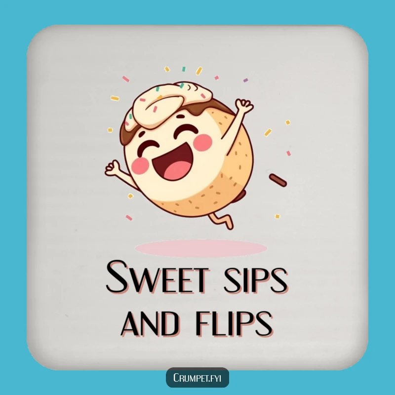 Funny Coffee Cake Cartwheel Coaster Set: Protect Surfaces with Hilarious Pastry Flair