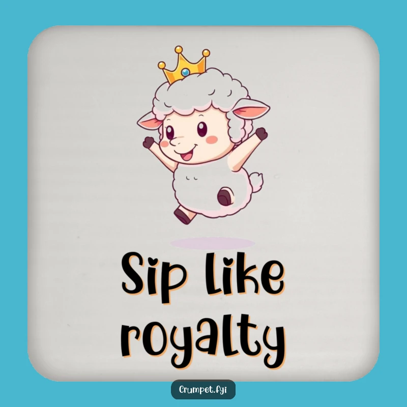 Funny Crowned Sheep Coasters: Joyful Leaping Sheep Drink Protection, Set of Funny Gifts