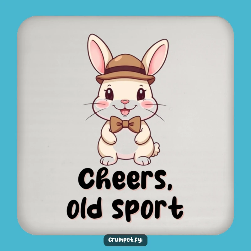 Funny Dapper Coaster Set: Protect Surfaces with a Gentleman Rabbit's Stylish Art