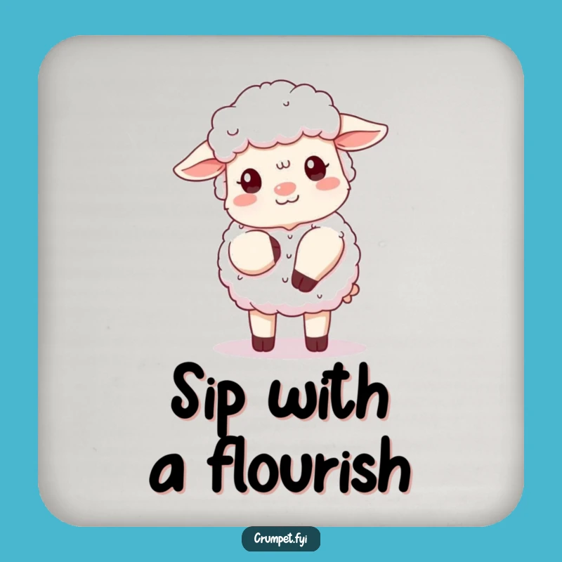 Funny Fluffy Sheep Curtsy Coaster: Polite Sheep Drink Protector Gift