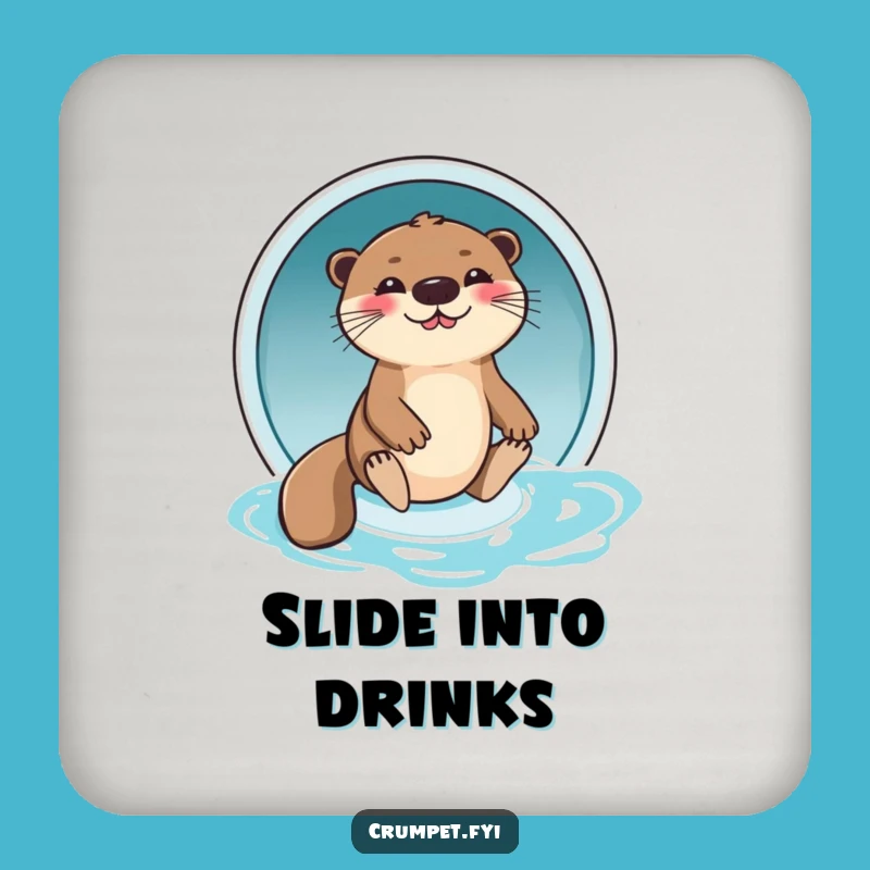 Funny Giggling Otter Coasters: Protect Your Surfaces with Playful Water Fun Humor