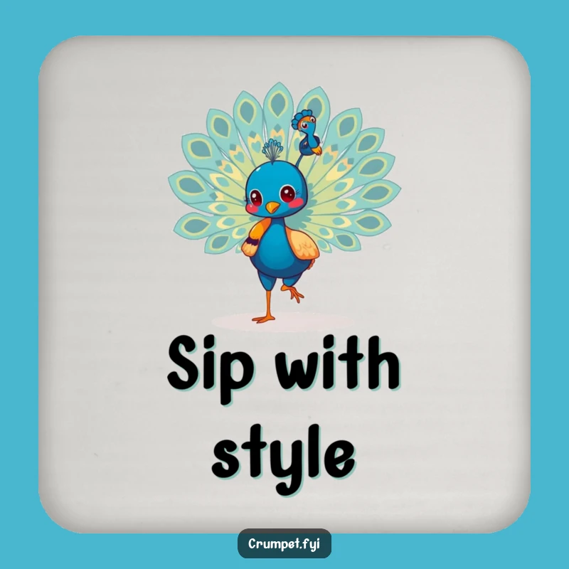 Funny Peacock Strutting Coasters: Add Flair and Protection to Your Surfaces with Humor