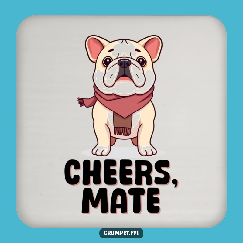 Funny Proud Bulldog Scarf Wearer Coaster: Protect Surfaces with Bold Style