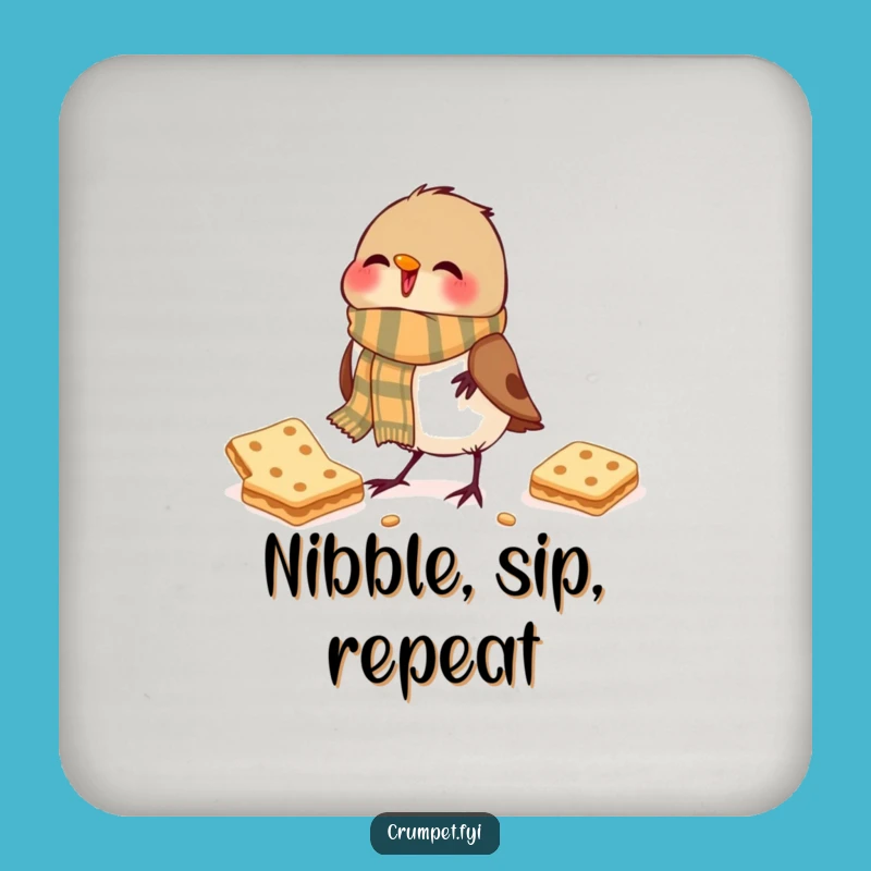 Funny Robin Coaster: Biscuit Break Protector, Tiny & Funny Gift!