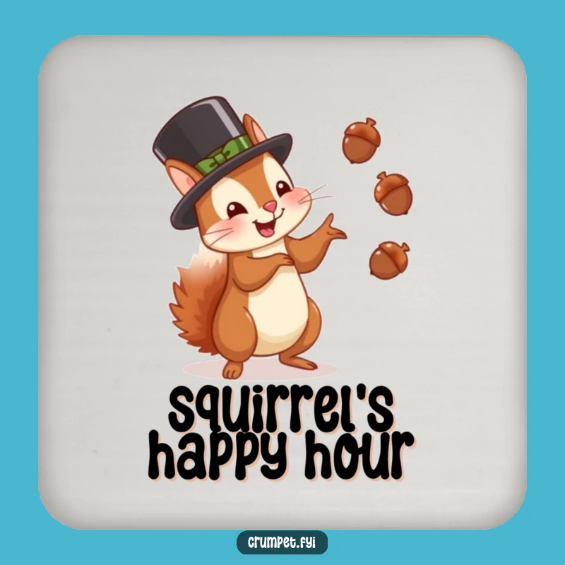 Funny Squirrel Juggling Coaster: Glee Hat Nutty Drink Protector Gift