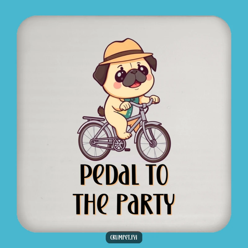 Funny Pug Bicycle Coaster - Protect Surfaces with Cycling Charm!