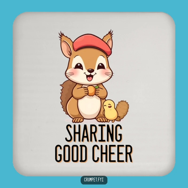Funny Squirrel Coasters: Protect Surfaces with Beret Buddy Sharing Humor!