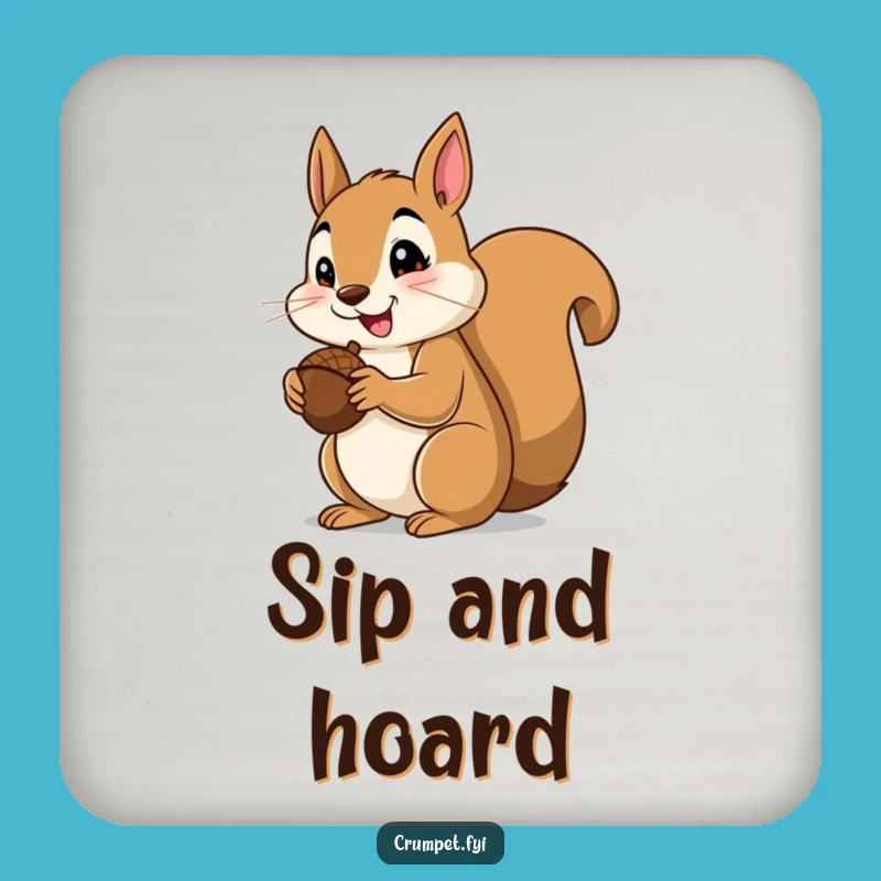 Funny Squirrel Coaster, Acorn Protector for Tables with a Smile