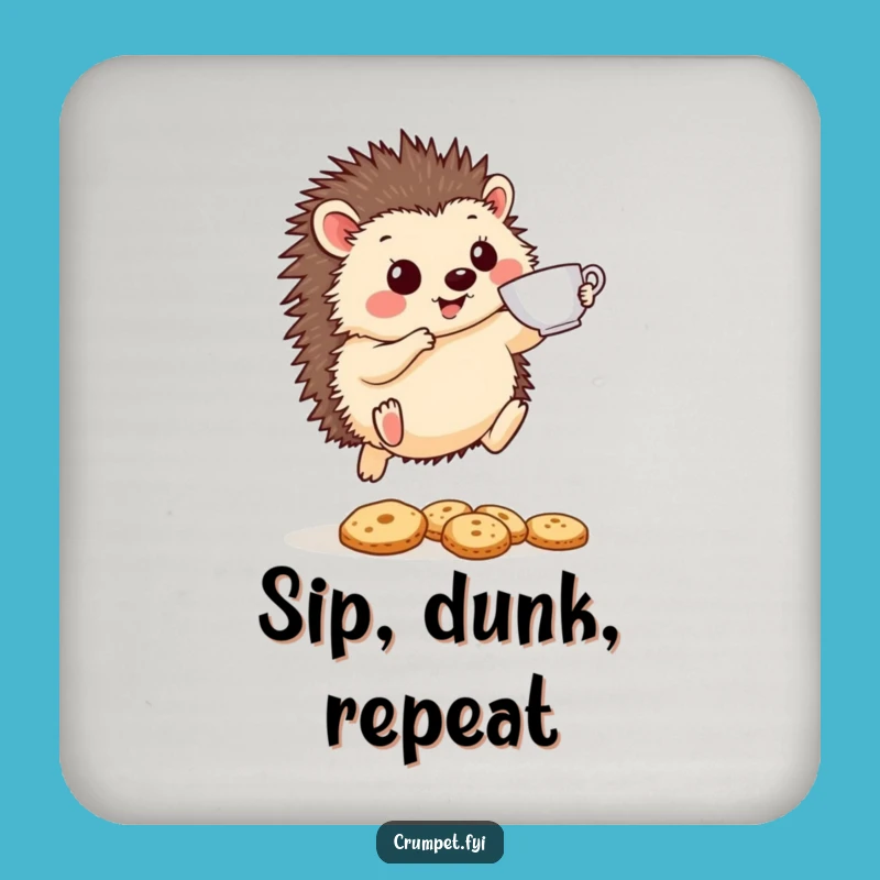 Funny Hedgehog Coaster: Hilarious Tea & Biscuit Drink Protector