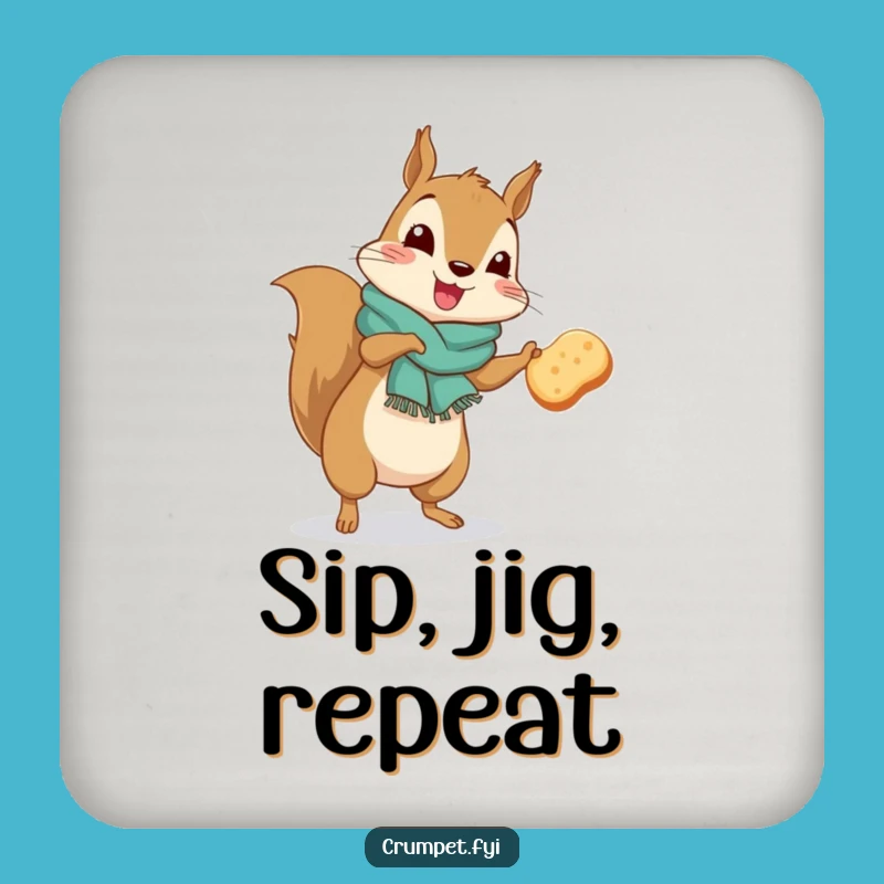 Funny Squirrel Jigging Coaster: Woodland Table Protector, Adorable Funny Gift