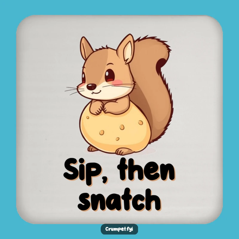 Funny Crumpet Coaster Set: Protect Surfaces with a Squirrel's Mischievous Peek