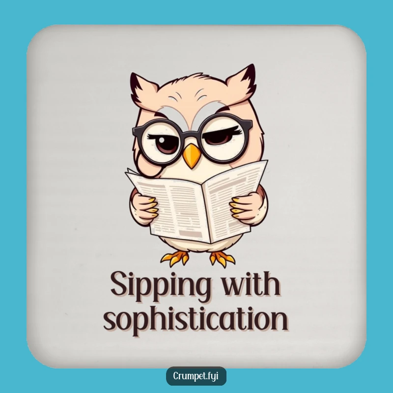 Funny Owl Monocle Drink Coaster: Protect Surfaces with Wit