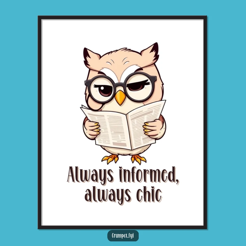 Funny Owl Monocle Poster: Elegant Humor and Stylish Wall Art