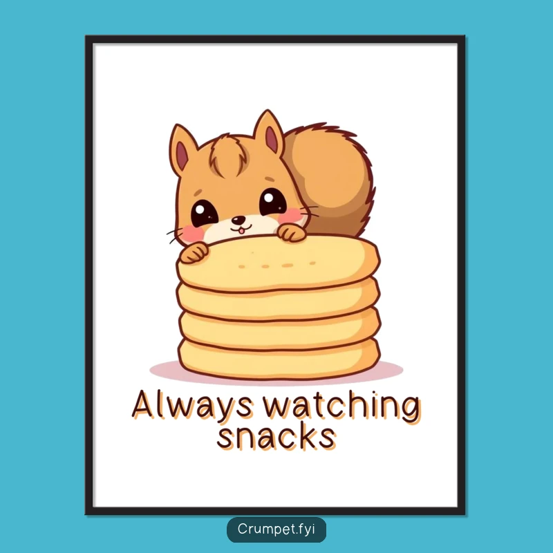 Funny Squirrel Crumpet Poster: Whimsical Wall Art and Gift Idea