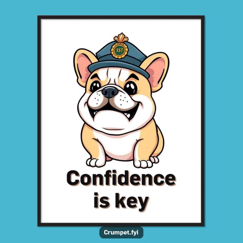 Funny Bulldog Ceremony Poster: Confident Art, Regal Style, Wonderful Funny Gift!