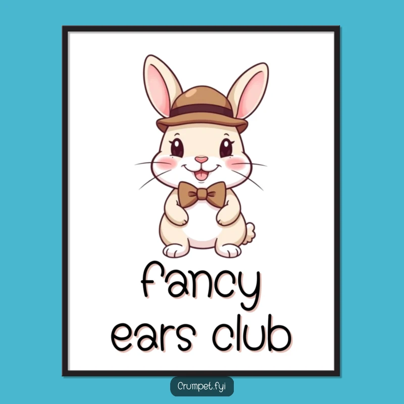 Funny Dapper Rabbit Poster: Gentleman Bunny Art for Stylish and Humorous Walls
