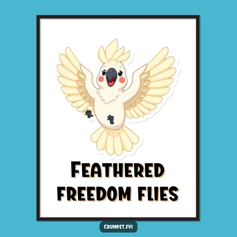Funny Cockatoo Poster: Joyful Wall Art, Perfect Humorous Bird Lover Gift