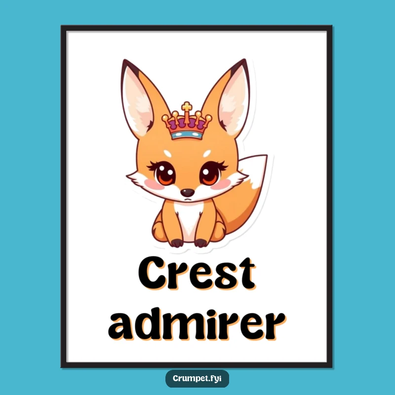 Funny Fox Royal Crest Poster - Whimsical Wall Art & Humorous Gift