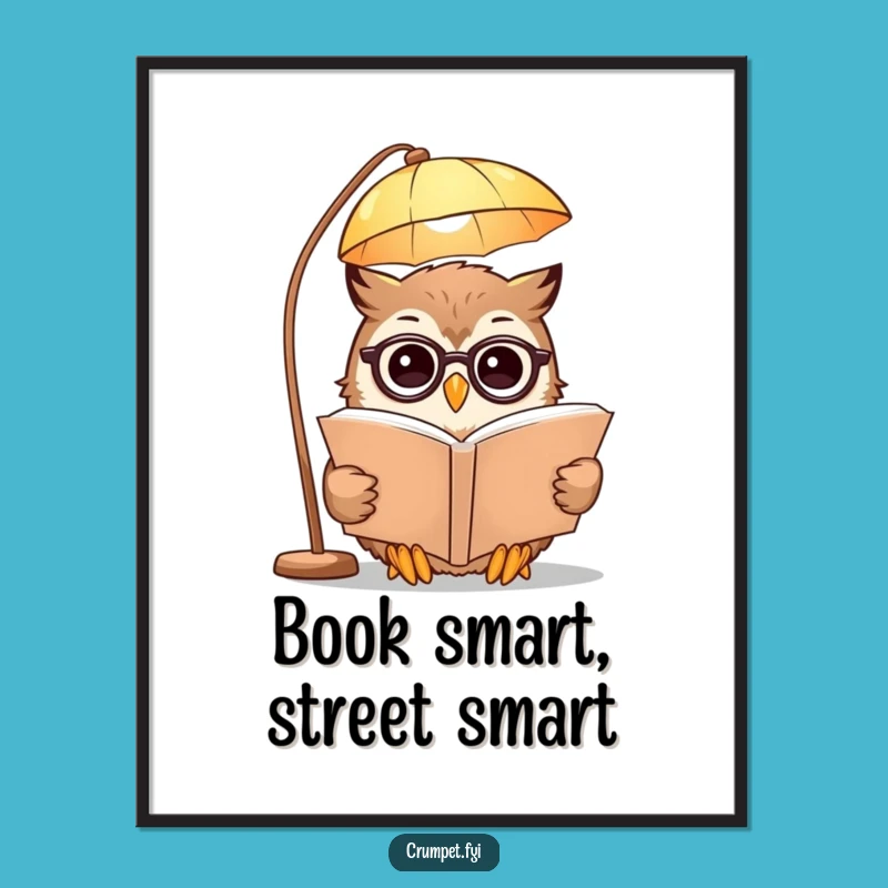 Funny Owl Poster: Wise Reader Art - Scholarly & Funny Gift!