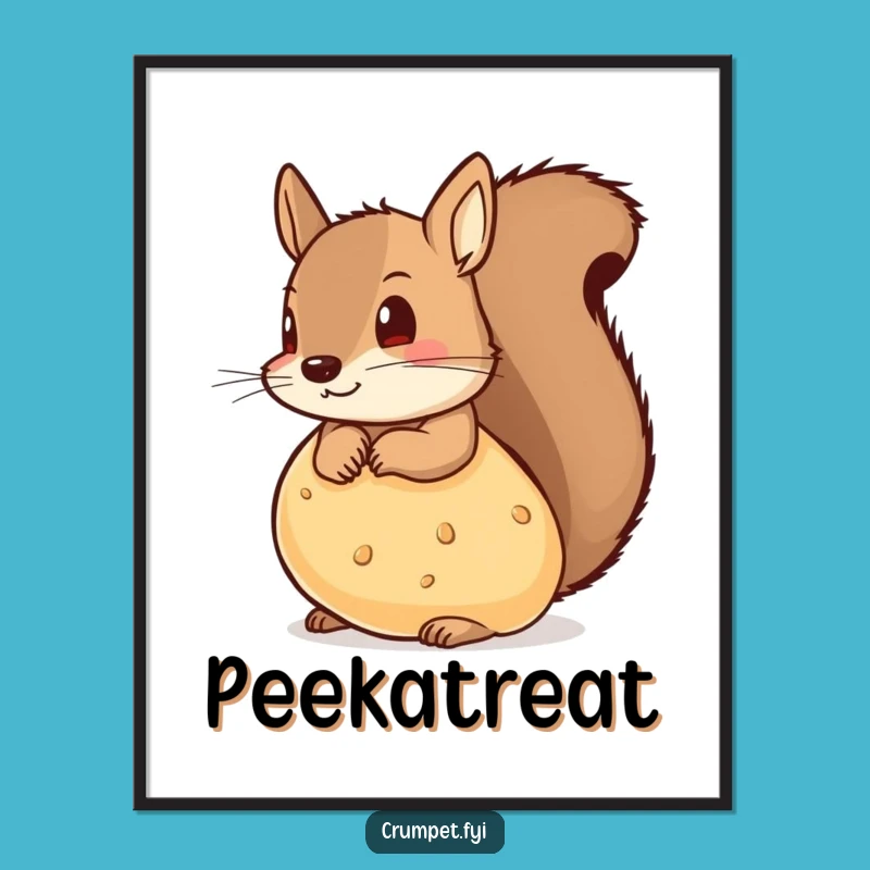 Funny Squirrel Crumpet Poster: Mischievous Art for Walls That Crave Playful Charm