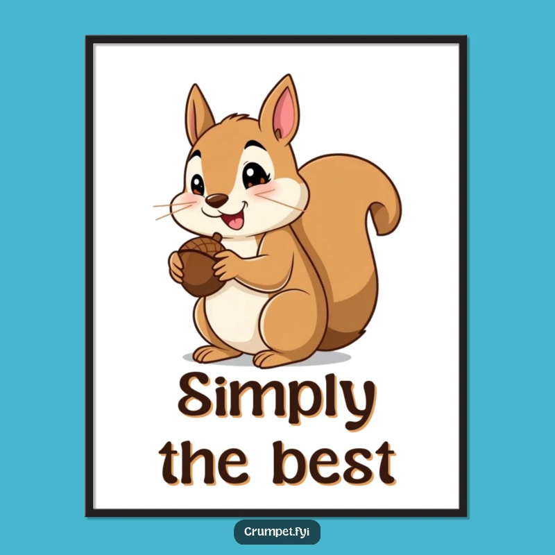 Funny Squirrel Thumbs Up Poster, Cheerful Acorn Art for Happy Walls