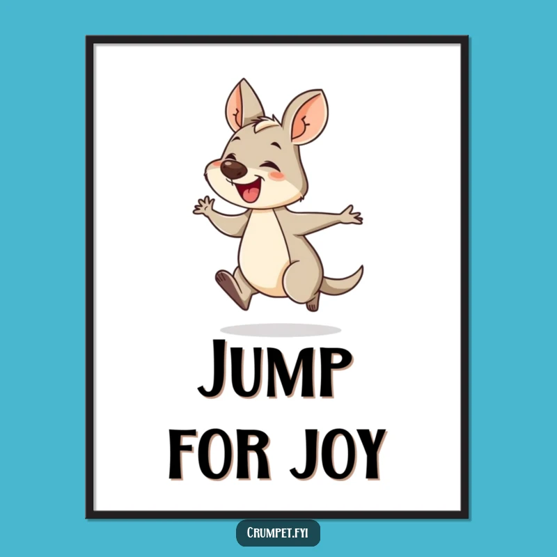 Funny Wallaby Poster: Energetic Wall Art, Perfect Humorous Animal Lover Gift