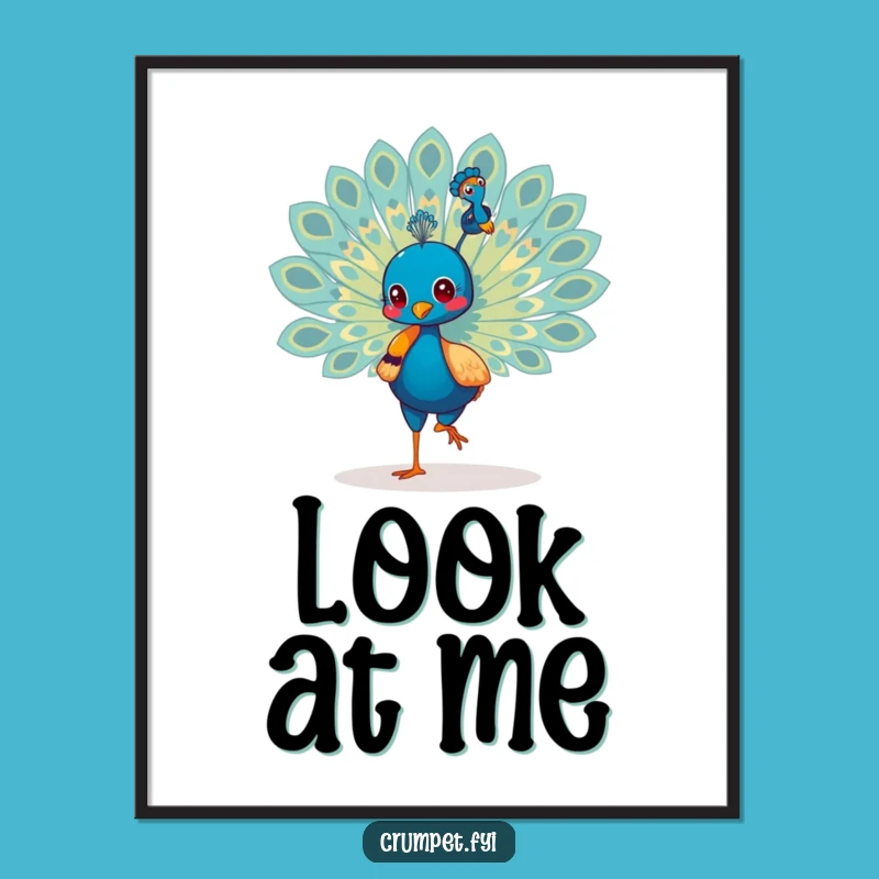 Funny Peacock Strutting Poster: Bring Vibrant Pride and Humor to Your Wall Decor
