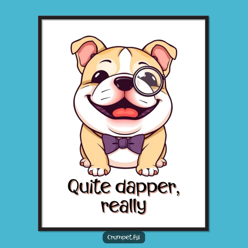 Funny Bulldog Monocle Poster: Adorn Your Walls with Dapper Charm and Humorous Style