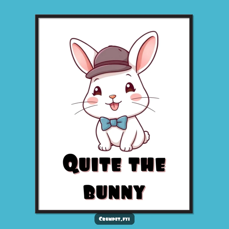 Funny Rabbit Gentleman Poster, Dapper Wall Art for Sophisticated Spaces