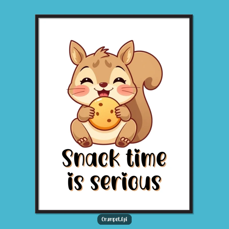 Funny Squirrel Poster - Delighted Biscuit Wall Art for Nature Lovers