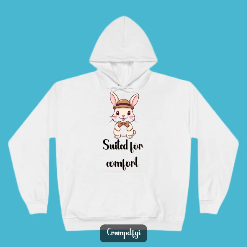 Cozy Funny Dapper Rabbit Hoodie: Stay Warm in Style with This Gentleman Bunny