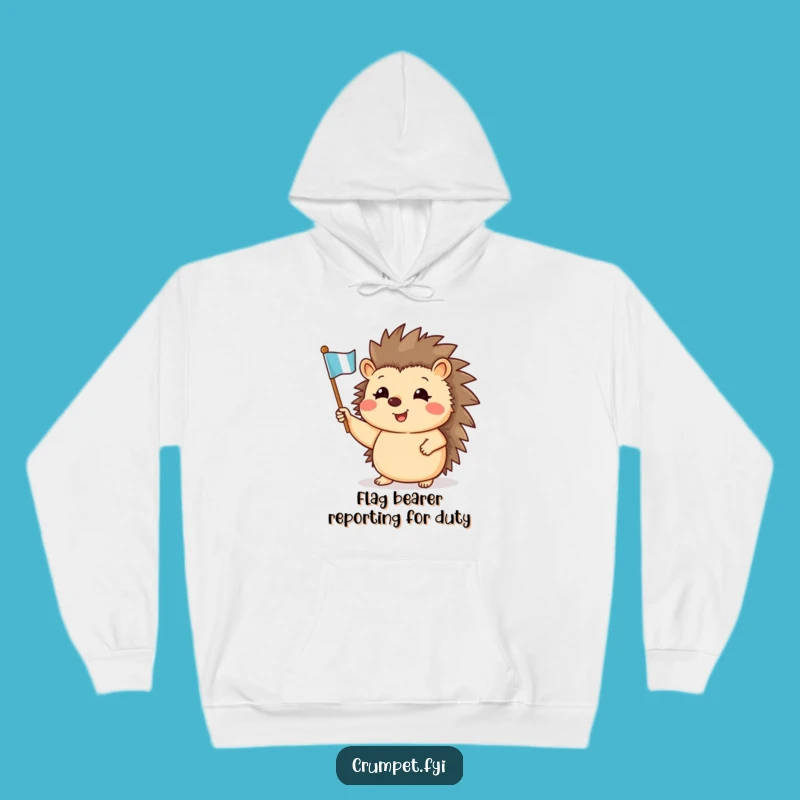 Cozy Funny Hedgehog Waving Flag Hoodie: Your Go-To Cheerful and Warm Gift