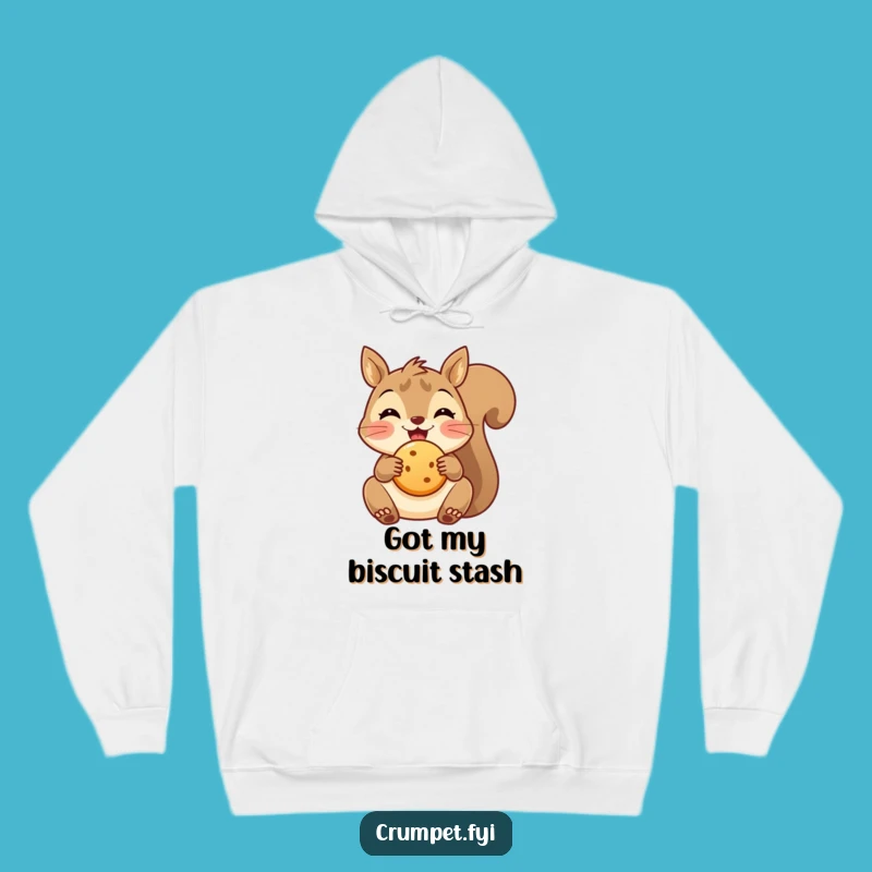 Funny Squirrel Hoodie - Cozy Biscuit Sweatshirt for Treat Lover Comfort