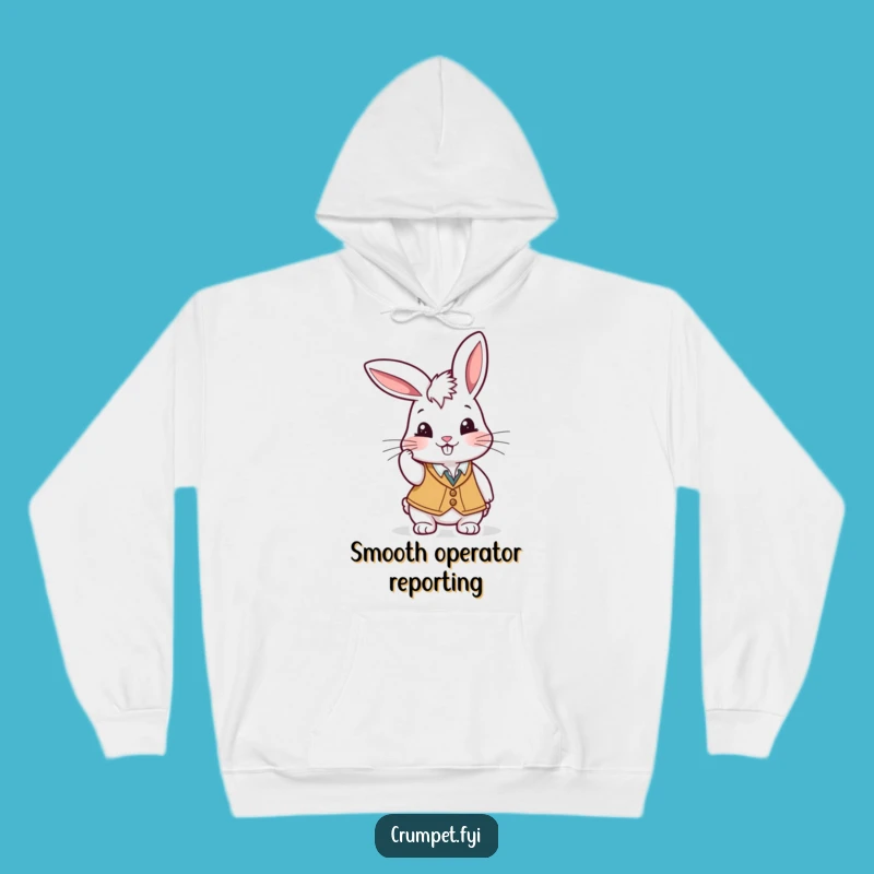 Funny Rabbit Waiter Hoodie: Cozy Playful Character, Cheeky Grin, Great Funny Gift!