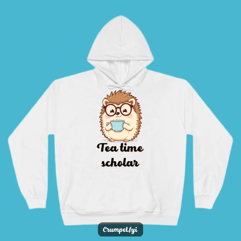 Funny Hedgehog Spectacles Tea Hoodie - Warm & Hilarious Cozy Companion Gift