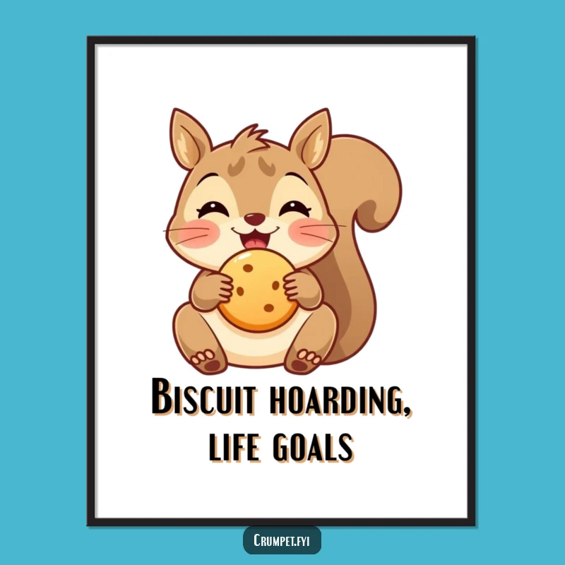 Free Printable Wall Art: Squirrel Snack, Cute Animal Humor Downloadable Decor