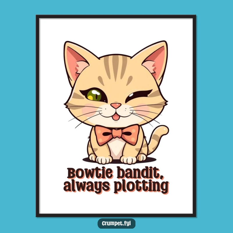 Free Printable Wall Art: Cat Winks Mischievously - Funny Downloadable Decor