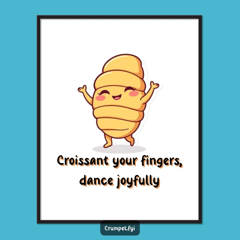 Free Printable Croissant Wall Art: Funny Dancing Pastry Downloadable Decor!