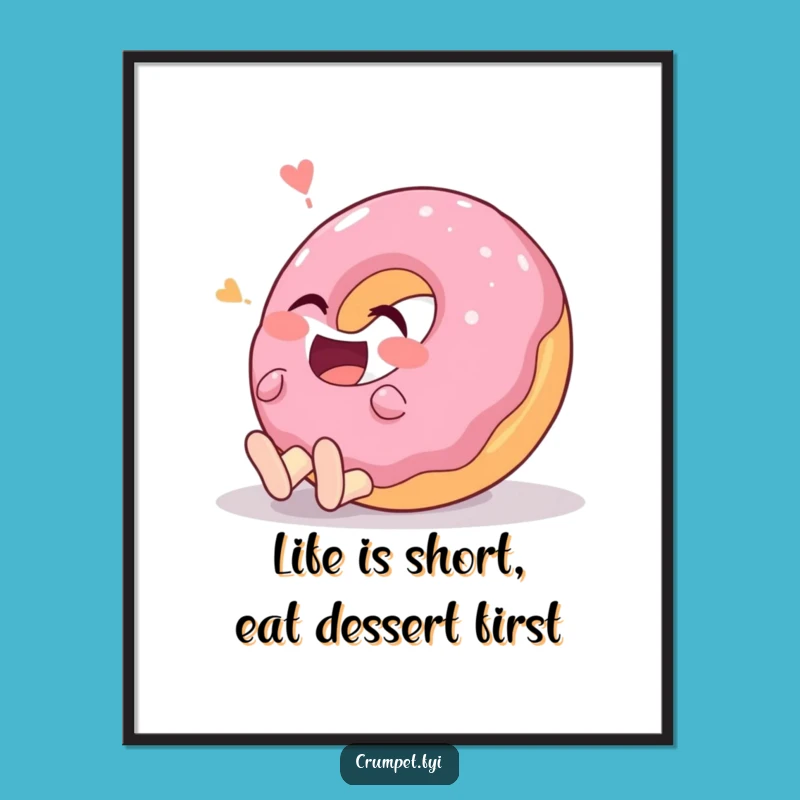 Free Printable Wall Art: Giggling Donut Art, Funny Downloadable Decor for Your Kitchen