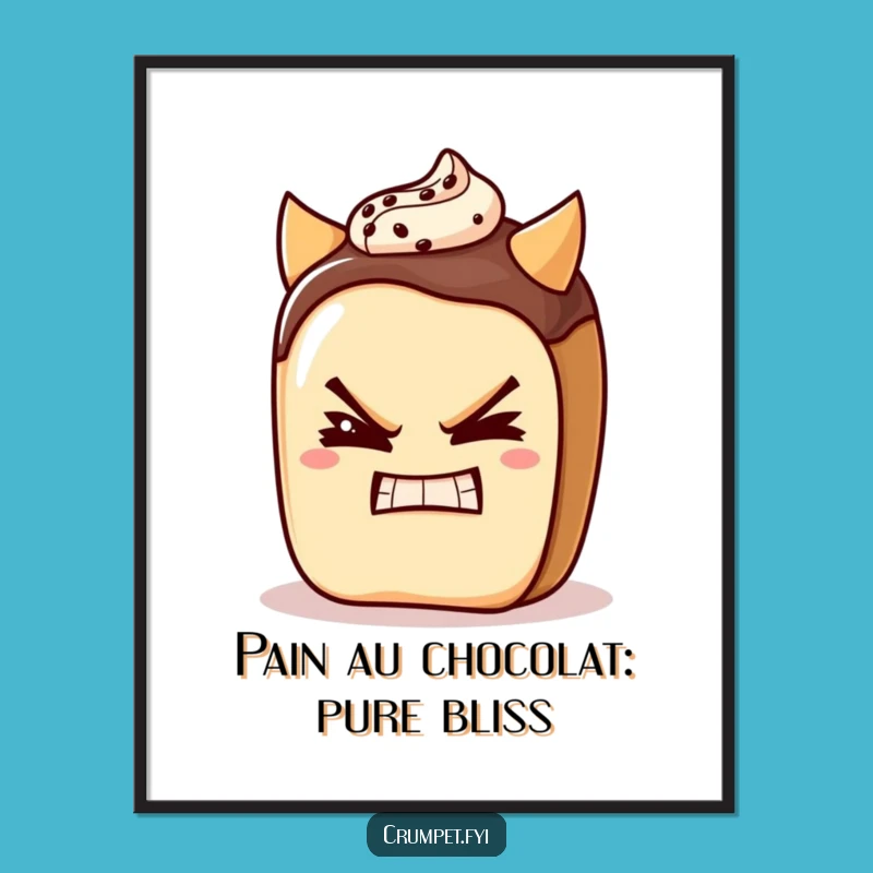 Free Printable Wall Art: Devilish Pain au Chocolat Art, Funny Downloadable Decor